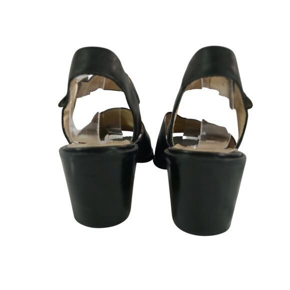 APOSTROPHE! "GABBY" BLACK GENUINE LEATHER OPEN TOE, ANKLE STRAP SANDALS! SZ 8M - Picture 8 of 10